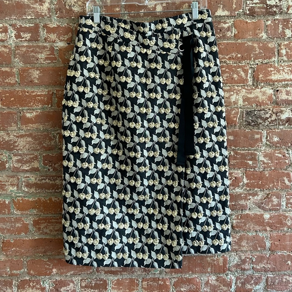 Kaelen Textured  Cherry Wrap Skirt